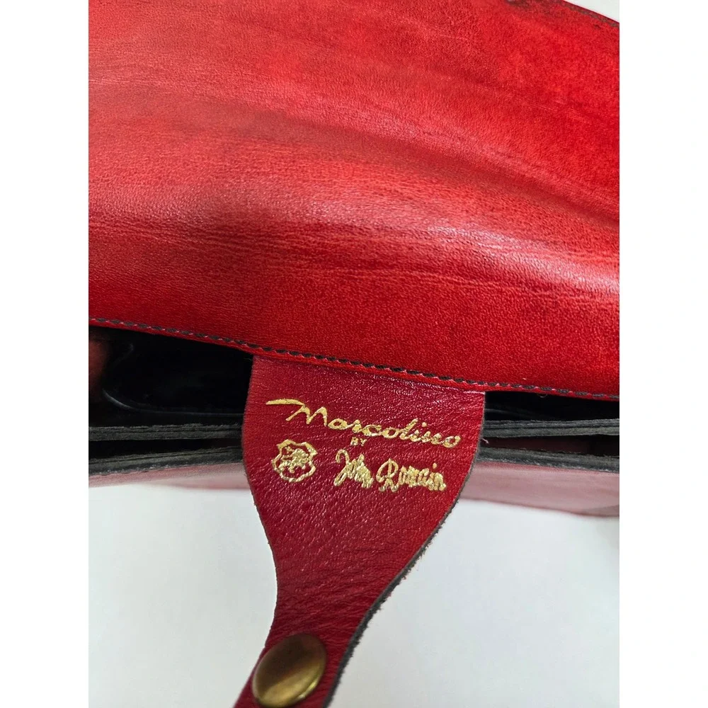 Vintage Marcolino by John Romain Red Leather Studded Shoulder Bag